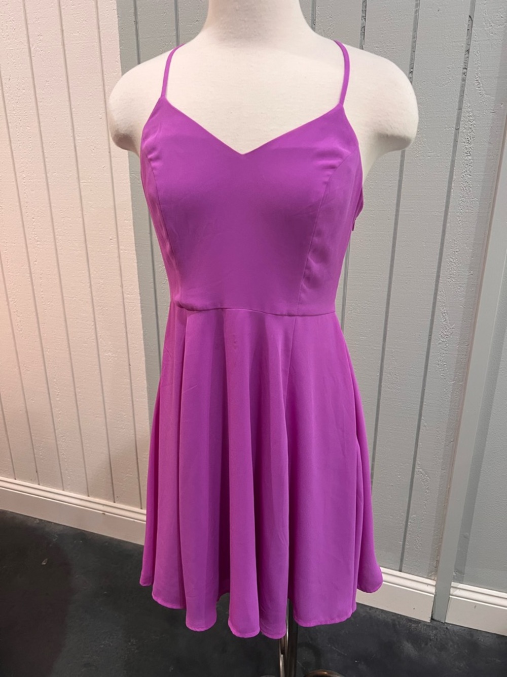 Express Purple Spaghetti Strap Skater Dress